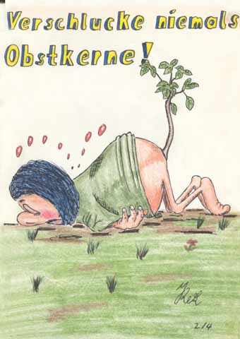 Verschlucke niemals Obstkerne!